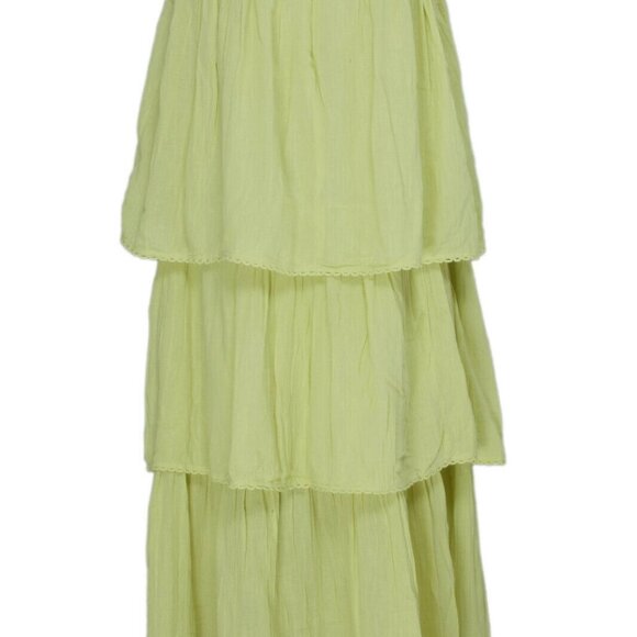Happy X Nature Drift Maxi Skirt Banded Lace Lemon Tiered - Picture 5 of 7